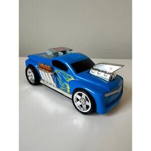 Hot Wheels Blue Hot Rod 6-inch push-button Powered Toy Car 2002 Works